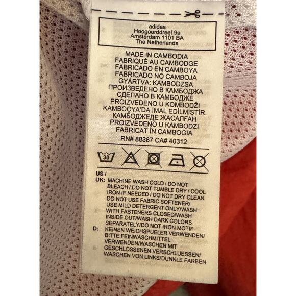 Adidas Womens XS Large Logo Red Track Zip Up Jacket Athleisure Retro Streetwear - Picture 9 of 11